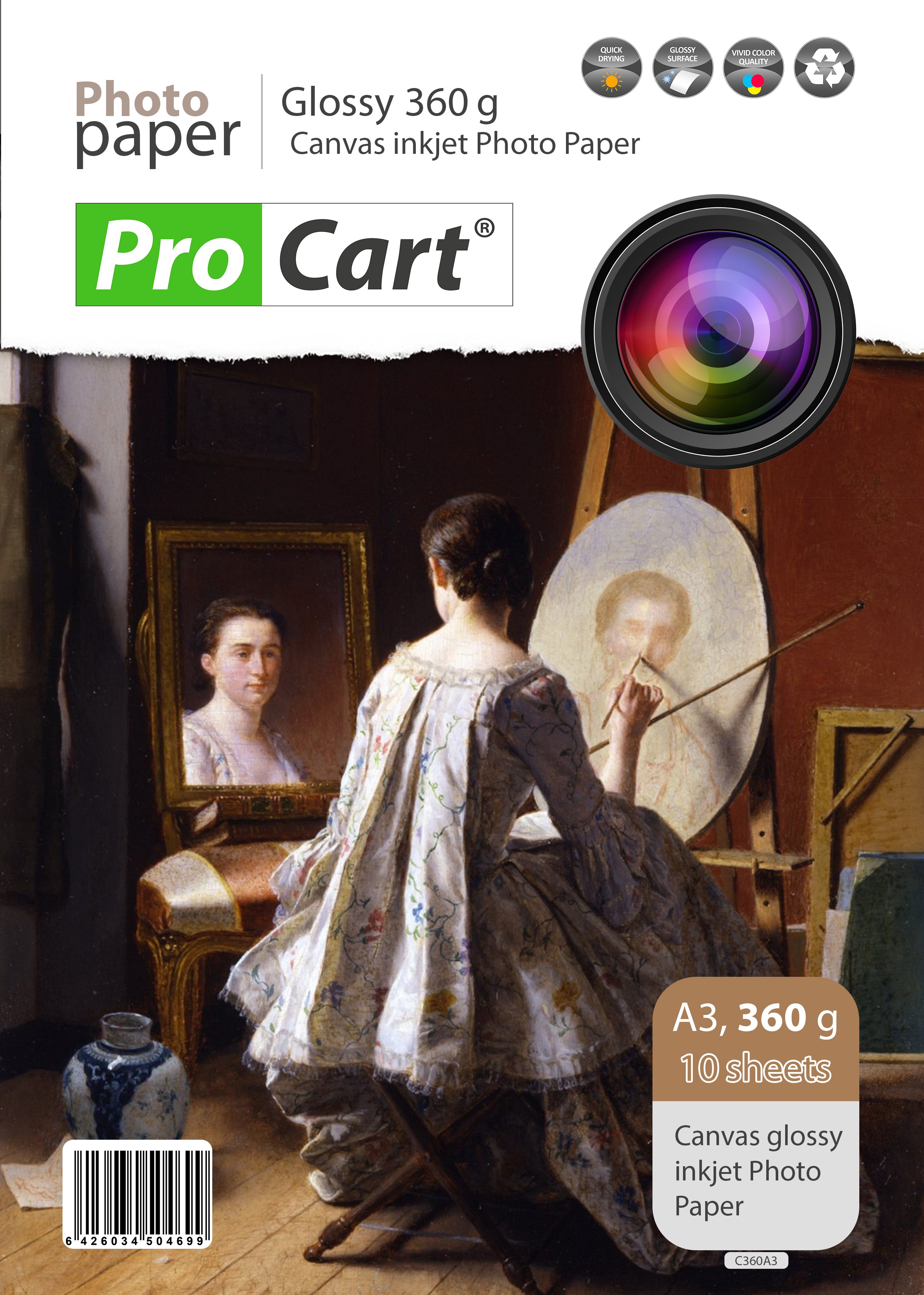 Hartie foto canvas 360g, glossy, 10 coli A3 - imagine 3